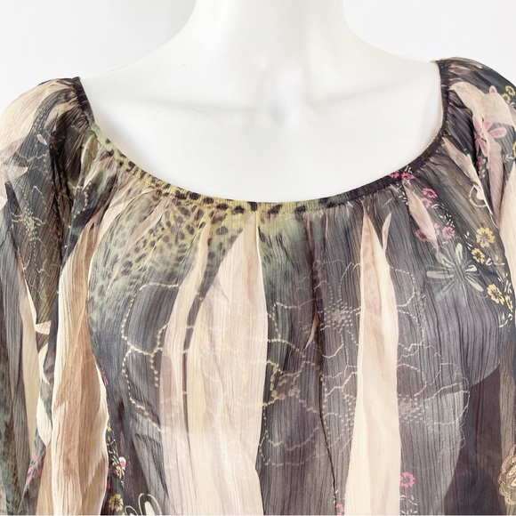 Amore Couture Boho Peasant Blouse Top Size L Floral Artsy Mature Fairycore - Picture 4 of 10
